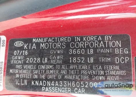 2017 Kia Rio Ex/Lx from USA, damaged, VIN KNADN4A33H6052005
